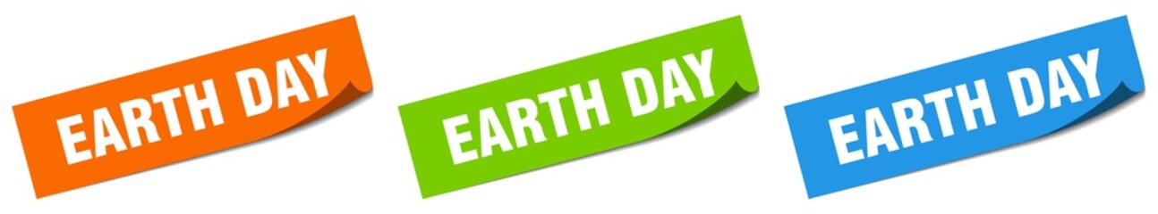 earth day paper peeler sign set. earth day sticker