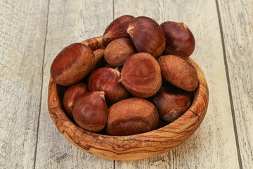 Chestnut heap in the bowl