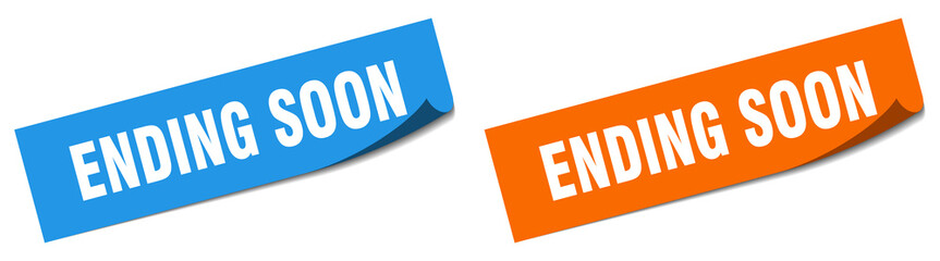 ending soon paper peeler sign set. ending soon sticker