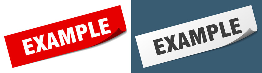 example paper peeler sign set. example sticker