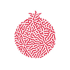 Pomegranate fruit icon logo. Rosh Hashanah Hashana greeting card - Jewish New Year.