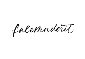 Fototapeta premium Falemnderit ink brush vector lettering. Thank you in Albanian. Modern phrase handwritten vector calligraphy. Black paint lettering isolated on white background. Postcard, greeting card, t shirt print.