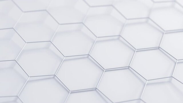 Abstract 3d render, motion background design, hexagonal wireframe, seamless looped 4k animation