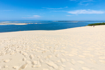 View from the Dune of Pilat, the tallest sand dune in Europe. La Teste-de-Buch, Arcachon Bay, Aquitaine, France