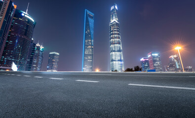 Fototapeta premium Urban roads and urban modern buildings