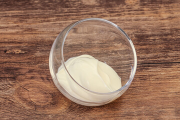 Sour cream in the bowl