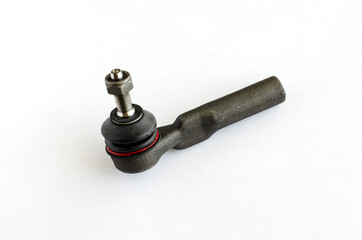Tie rod end or ball joint on white background.