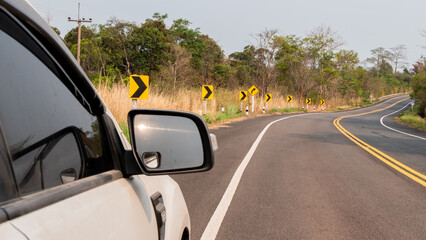 Fototapeta premium car driving on a road