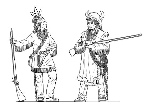 American Indians illustration. Native peoples of the Americas.