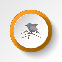 Bird winter on branch color icon. Elements of winter wonderland multi colored icons. Premium quality graphic design icon
