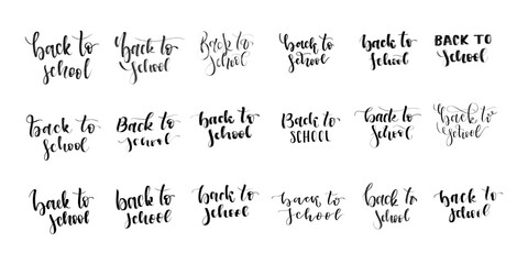 Vector set of isolated calligraphy logo of Back to School for decoration and covering on the white background.
