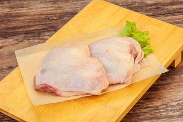 Raw chicken hip for cooking