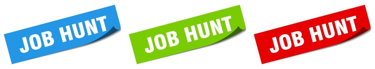 job hunt paper peeler sign set. job hunt sticker