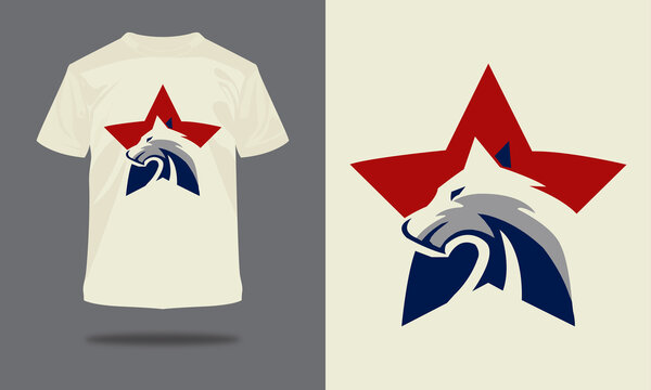 wolf had  vector art   t shirt design template.