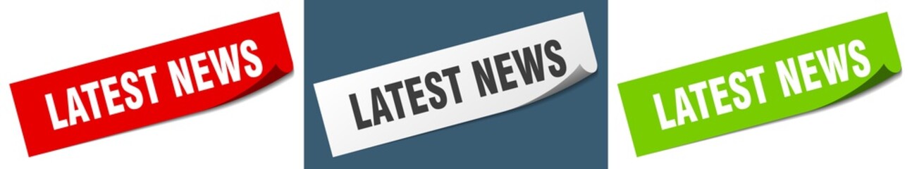 latest news paper peeler sign set. latest news sticker