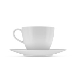 Cup of coffee mockup on white background