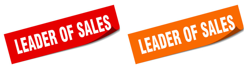 leader of sales paper peeler sign set. leader of sales sticker