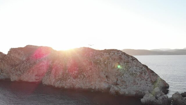 Malgrats Islands at sunset aerial drone shot - Santa Ponsa - Majorca