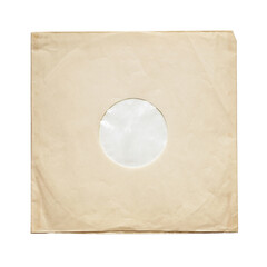 Paper inner sleeve for vinyl LP records isolated on white.
