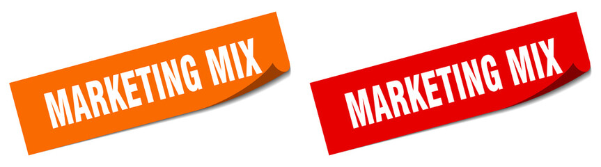 marketing mix paper peeler sign set. marketing mix sticker