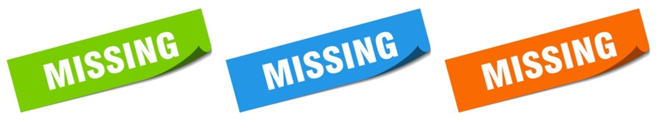 missing paper peeler sign set. missing sticker