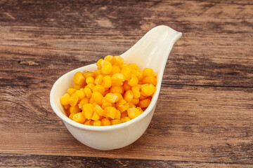 Sweet corn seeds in the bowl