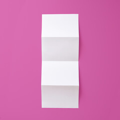 Tri Fold Blank Card Mockup - White Paper & Pink Background