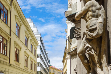 Street view of downtown in Brno, Czech Republic