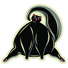 Funny cats communicate with each other amicably. Cat showing tongue