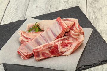 Raw lamb ribs for cooking