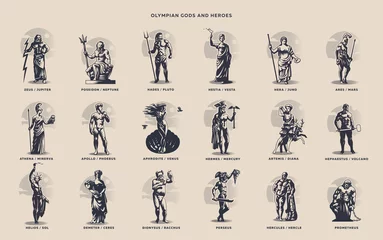 Tuinposter Olympic heroes. Greek and Roman gods © Masterlevsha