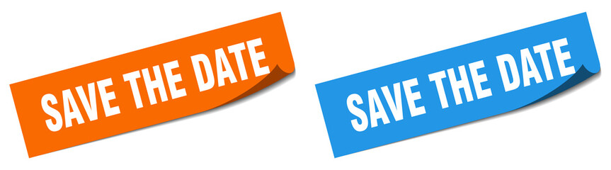 save the date paper peeler sign set. save the date sticker