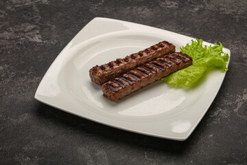 Two Grilled kebeb beef sausages