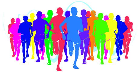 Vector illustration for Run for health, run a marathon