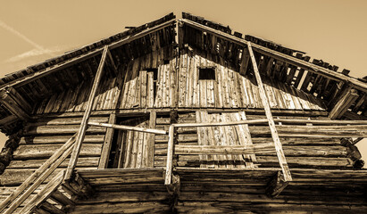 old wooden hut