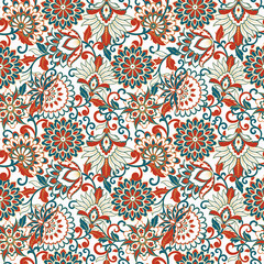 Damask style seamless floral pattern