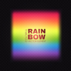 Rainbow on transparent background. Realistic spectrum color effect.