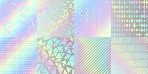 Abstract Creative Holographic Gradient Texture Set. Vector