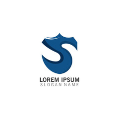 Shield combination letter S logo business template design vector