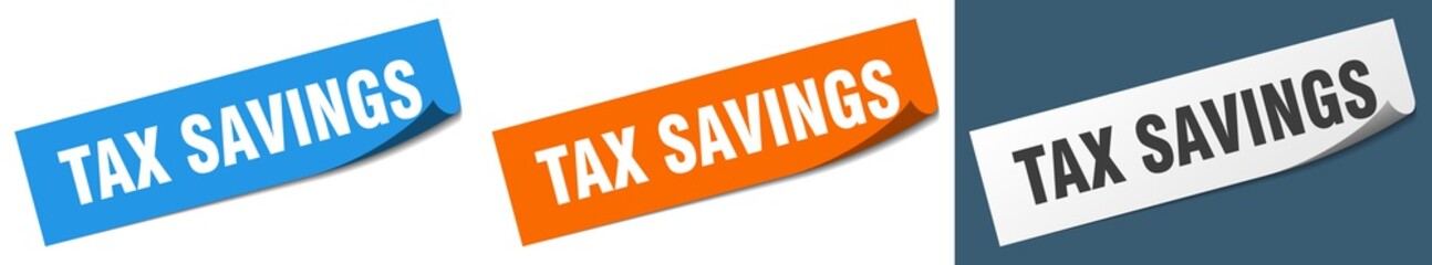 tax savings paper peeler sign set. tax savings sticker