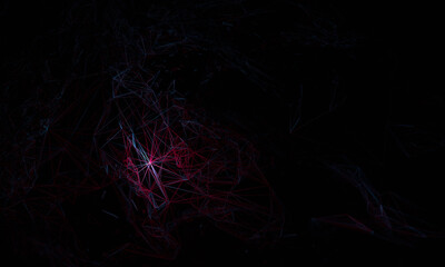 Abstract 3d render, dark futuristic background design