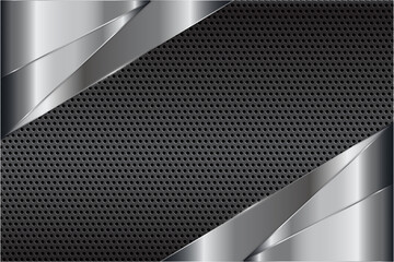  Metallic background.Gray and silver with perforated   texture.Metal technology concept.