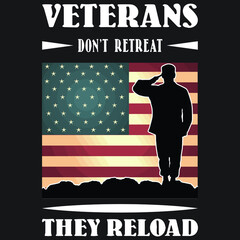 Veteran Don't Retreat They T-shirt Design Vector