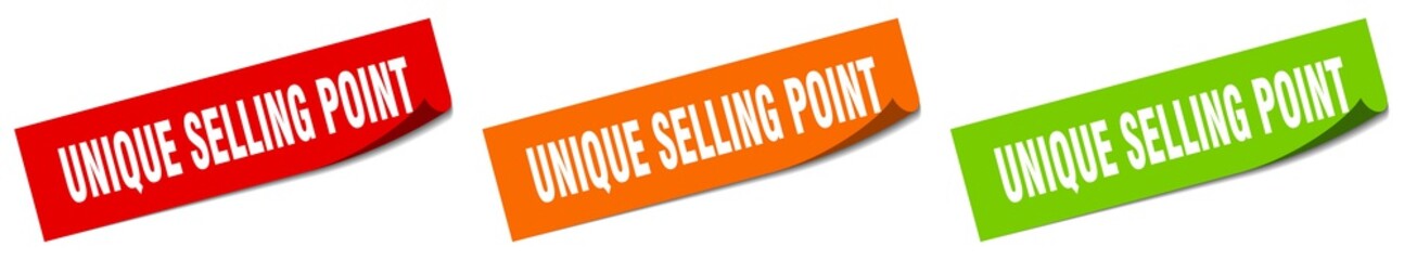 unique selling point paper peeler sign set. unique selling point sticker
