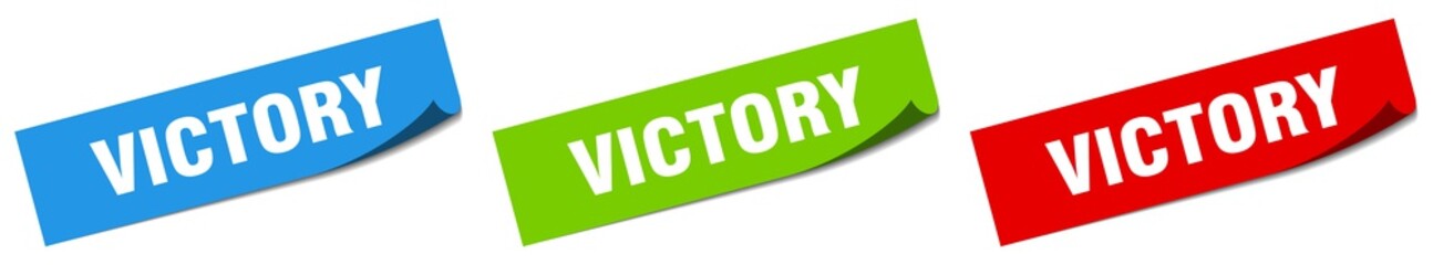 victory paper peeler sign set. victory sticker