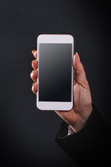 mobile phone in female hand