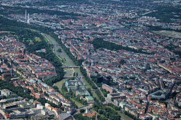 Naklejka premium München Zentrum von oben 5.7.2020