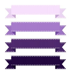 Ribbon tape  .  Multi colour ribbon tape vector.  Grosgrain ribbon  vector set.  Warm colour grosgrain ribbon set.   Purple ribbon tape. 