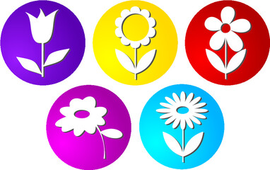 set of abstract symbols flowers