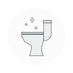 Vector toilet symbol, Illustration. Toilet Line Icons. logo. the toilet shines with cleanliness. clean toilet EPS10